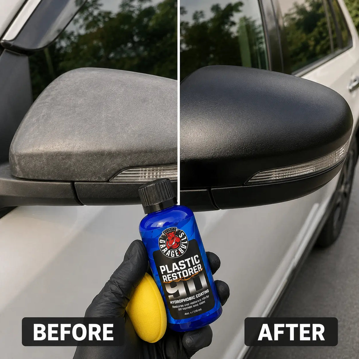 Plastic Restorer Ceramic Coating (200ml x2 Pack) | Plastic Trim Restorer for Cars, Bikes & Household Plastic | Hydrophobic UV Protection | Buy 1 Get 1 Free