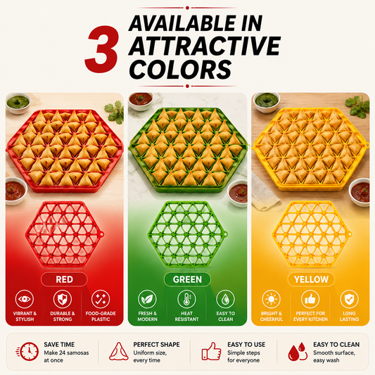 Samosa Maker (Make 24 Perfect Samosas at Once) - Available in 3 Vibrant Colors