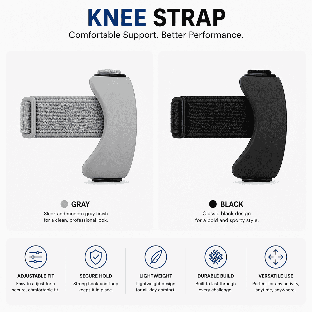 Premium Adjustable Knee Strap for Running, Gym, Cycling & Sports | Patellar Tendon Support Brace for Men & Women | Lightweight Knee Pain Relief Strap