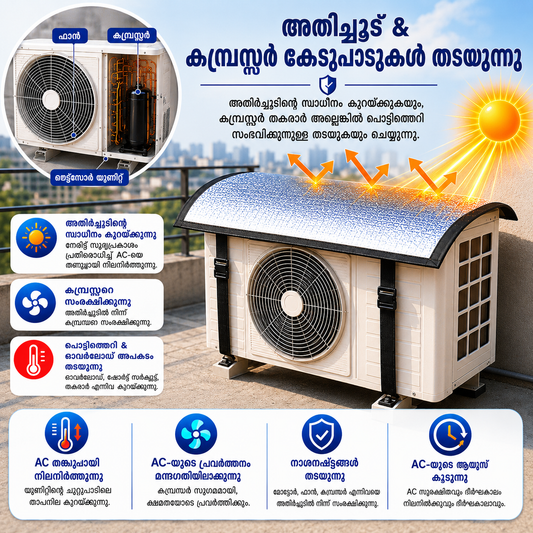Premium AC Outdoor Cover | Waterproof UV Protection + FREE AC Cleaning Foam Spray | എന്നതിനുള്ള തമിഴ് വിവർത്തനങ്ങൾ: