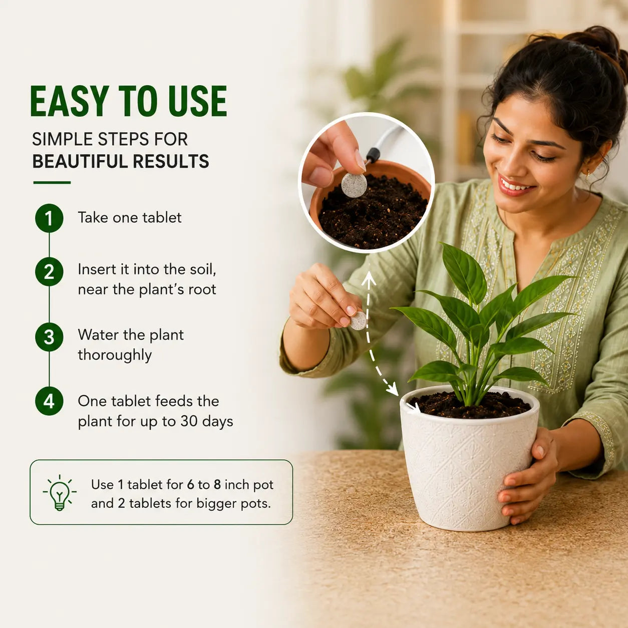 Organic Style Slow Release Plant Nutrient Tablets | Long Lasting Plant Food Tablets for Home Gardens Balanced Nutrition Fertilizer Tablets for Plants