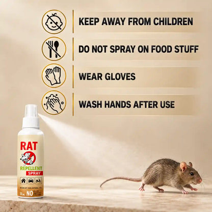 Natural Rat Repellent Spray – 50ML | Keeps Rats Away from Home, Car, Garage, Garden & Kitchen