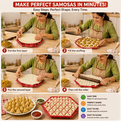 Samosa Maker (Make 24 Perfect Samosas at Once) - Available in 3 Vibrant Colors