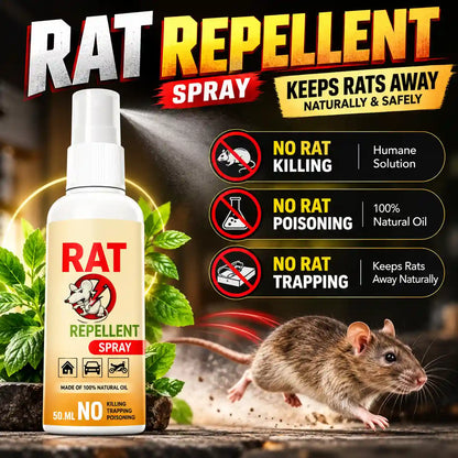Natural Rat Repellent Spray – 50ML | Keeps Rats Away from Home, Car, Garage, Garden & Kitchen