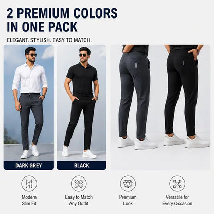 Combo Dark grey & Black Men's NS Lycra Track Pants ( pack of 2)