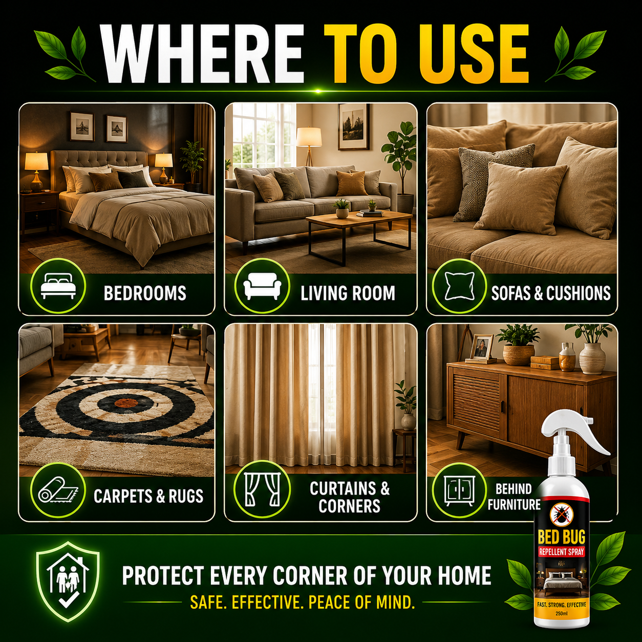 PowerGuard Anti Bed Bug, Rat & Lizard Repellent Spray (250ML)