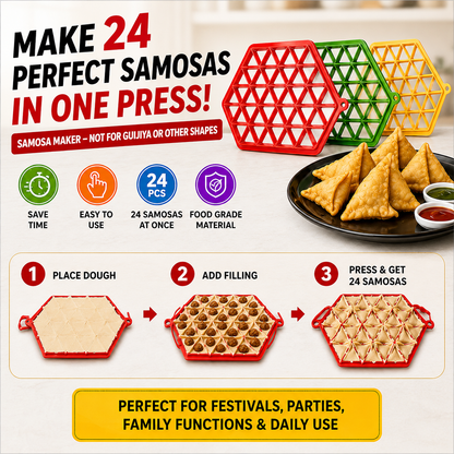 Samosa Maker (Make 24 Perfect Samosas at Once) - Available in 3 Vibrant Colors