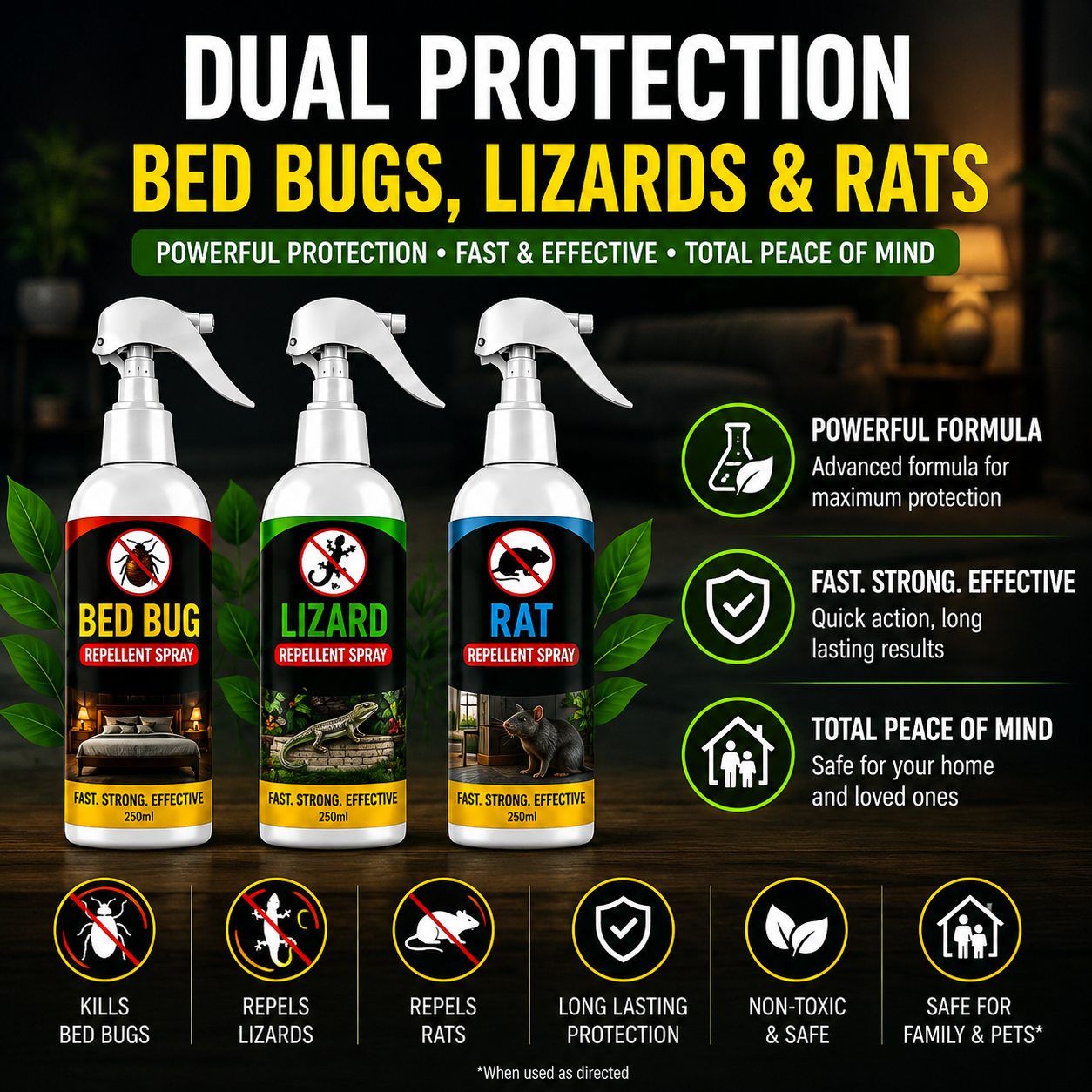 PowerGuard Anti Bed Bug, Rat & Lizard Repellent Spray (250ML)