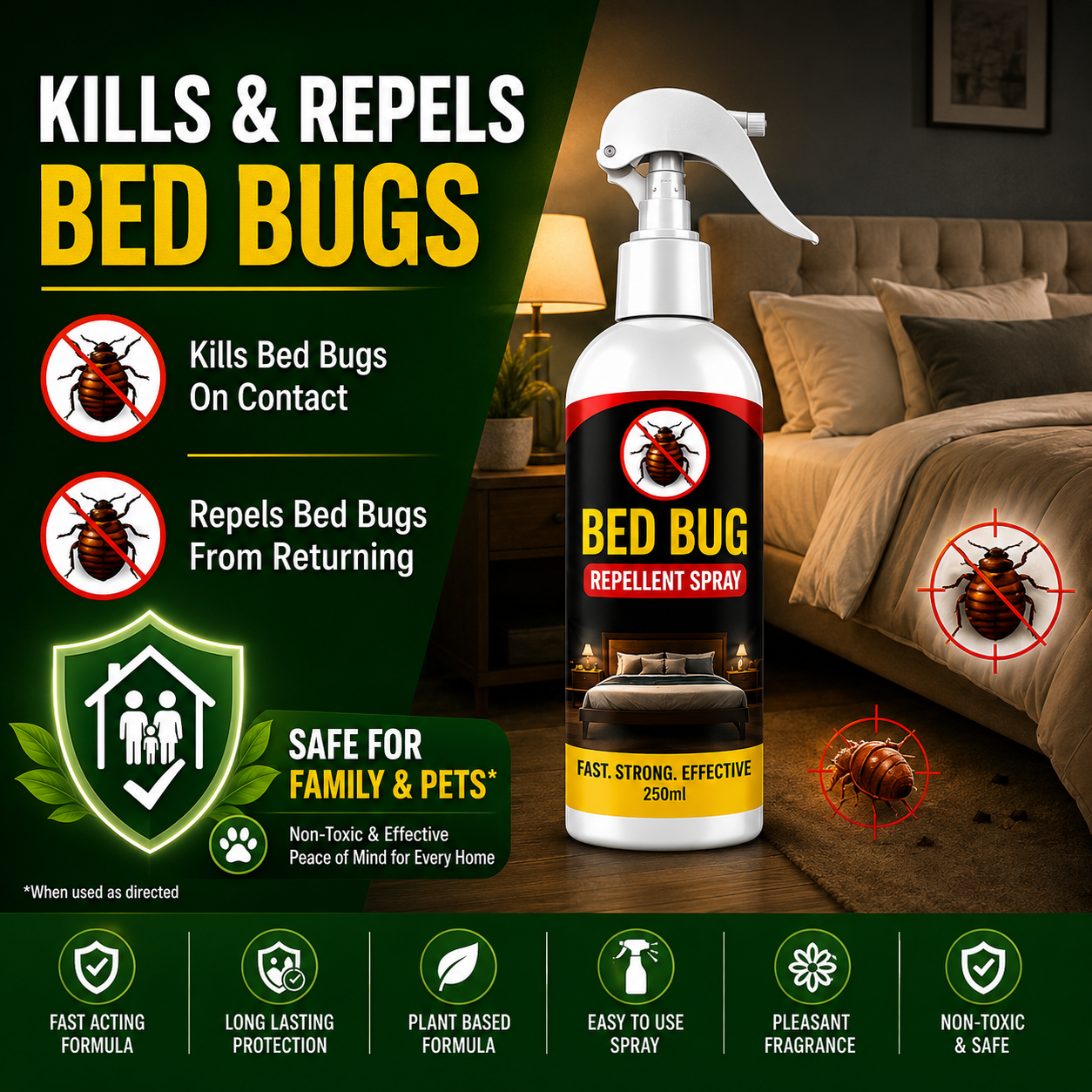 PowerGuard Anti Bed Bug, Rat & Lizard Repellent Spray (250ML)