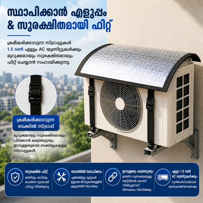 Premium AC Outdoor Unit Cover for AC | Heat Resistant Waterproof Aluminium Foil Sun Shade Cover | UV, Rain & Dust Protection for Compressor Outdoor Unit | എന്നതിനുള്ള തമിഴ് വിവർത്തനങ്ങൾ: