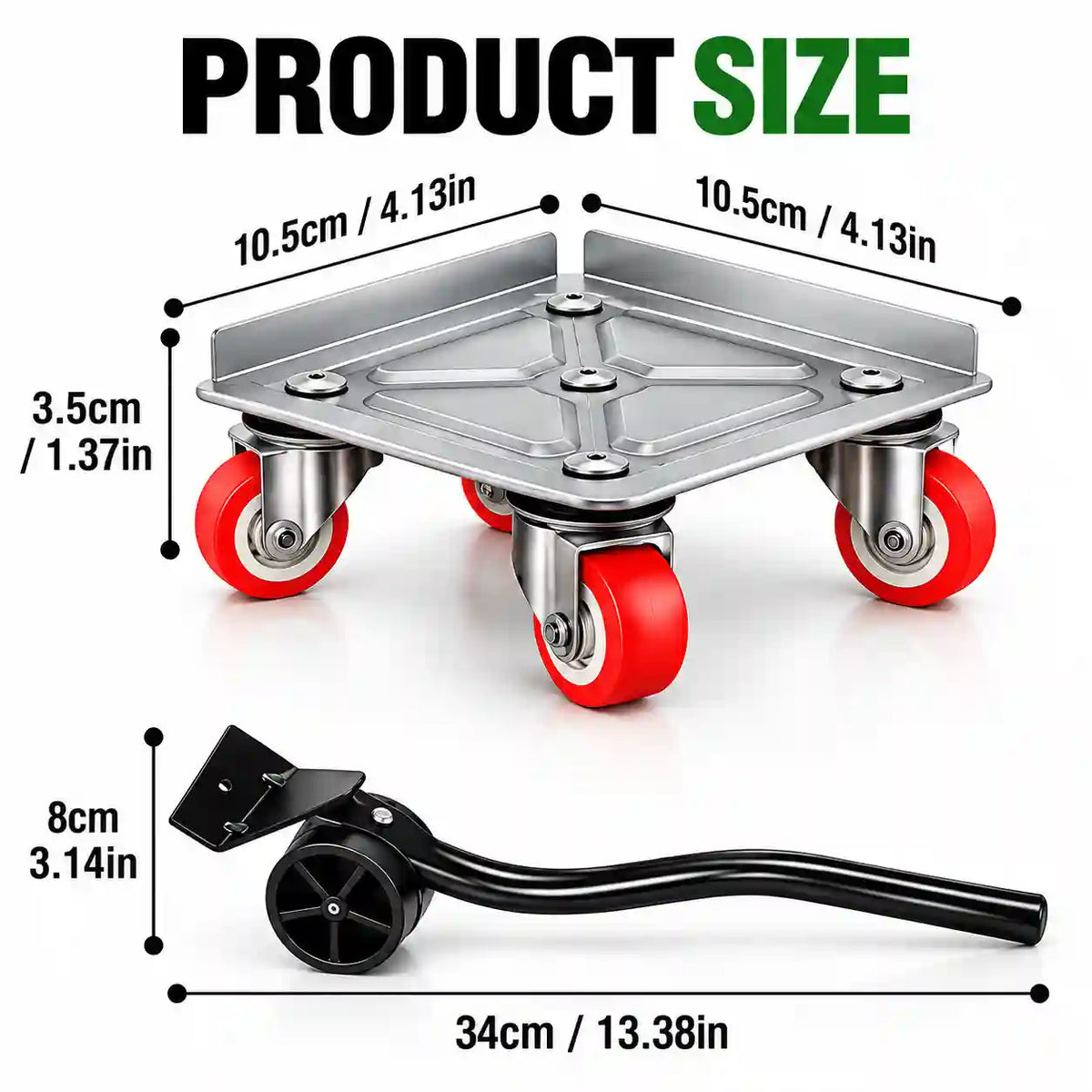 Heavy Duty Furniture Mover Dolly Set – 600KG Load Capacity with Lifting Lever & Anti-Slip Pads